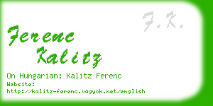 ferenc kalitz business card